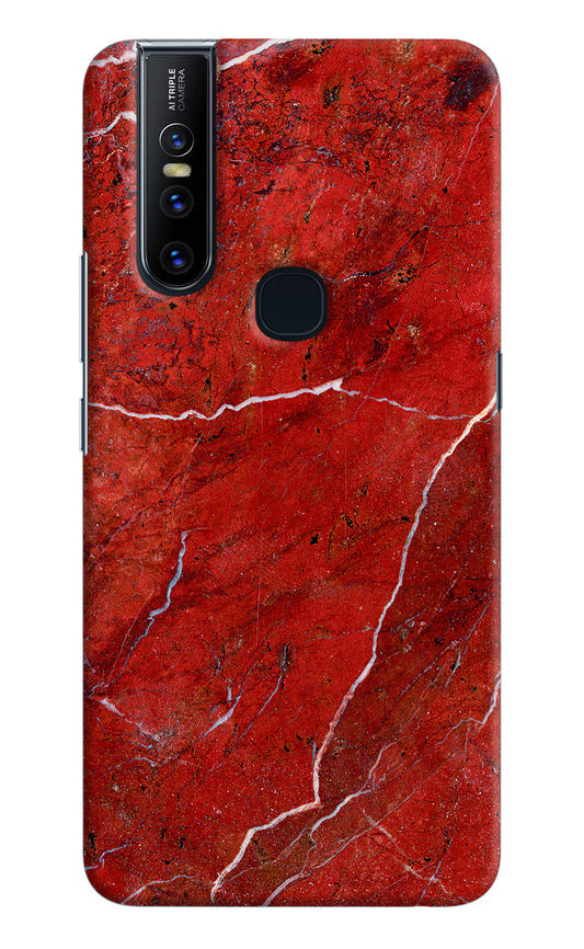 Red Marble Design Vivo V15 Hard Case Back Cover by Casekaro