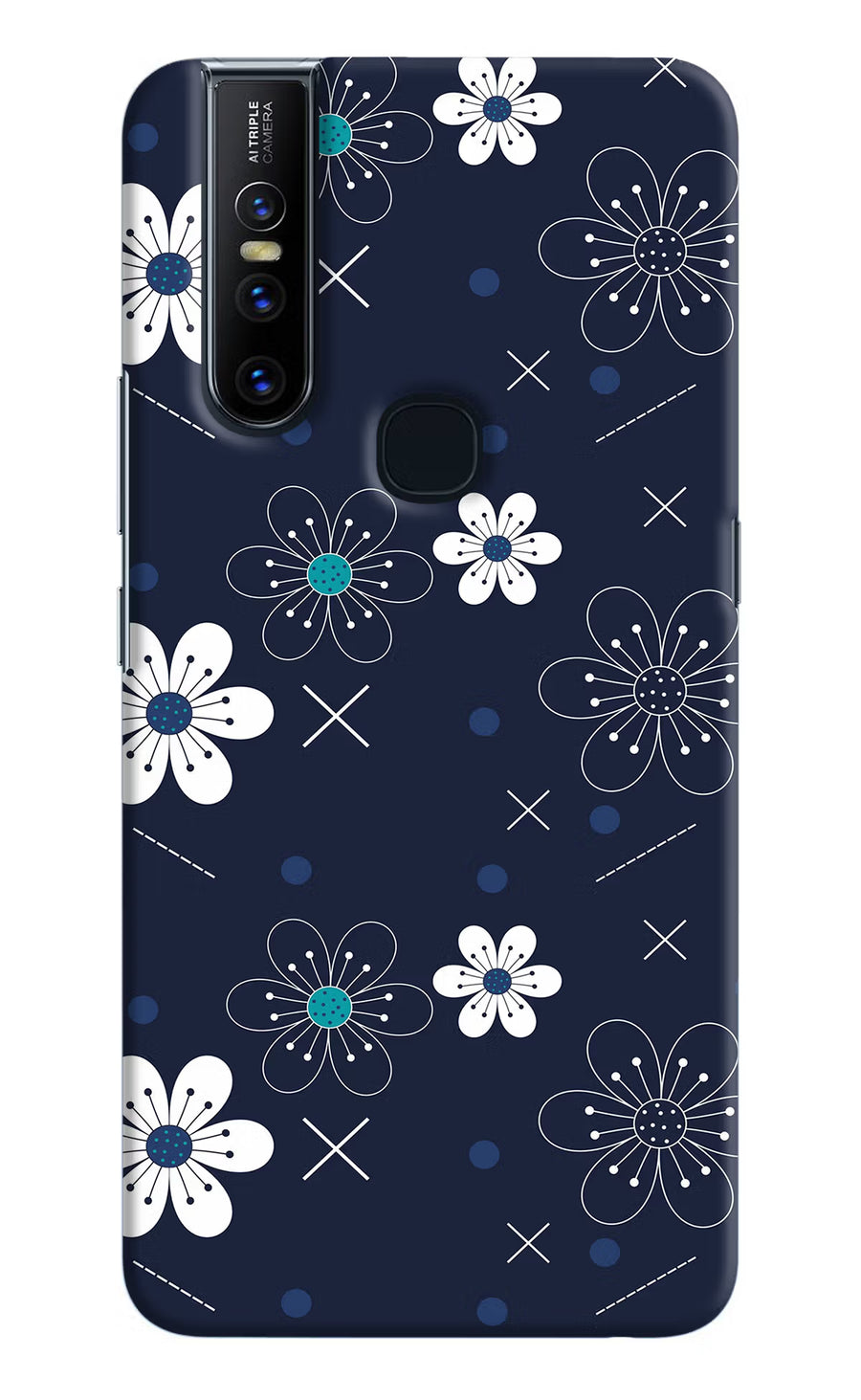 Flowers Vivo V15 Back Cover, Hard case