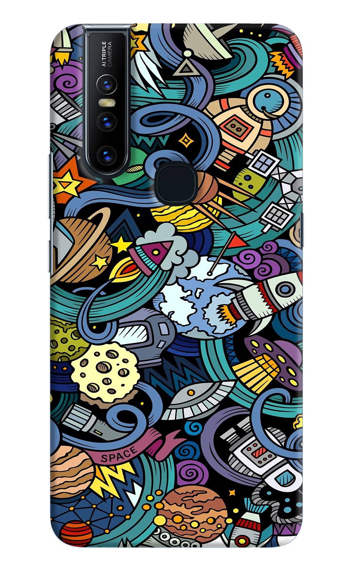 Space Abstract Vivo V15 Hard Case Back Cover by Casekaro