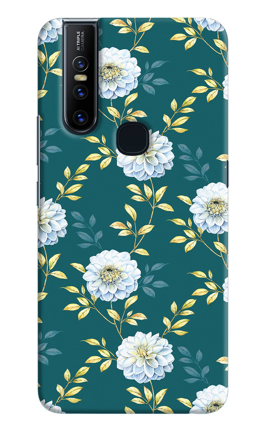 Flowers Vivo V15 Back Cover, Hard case