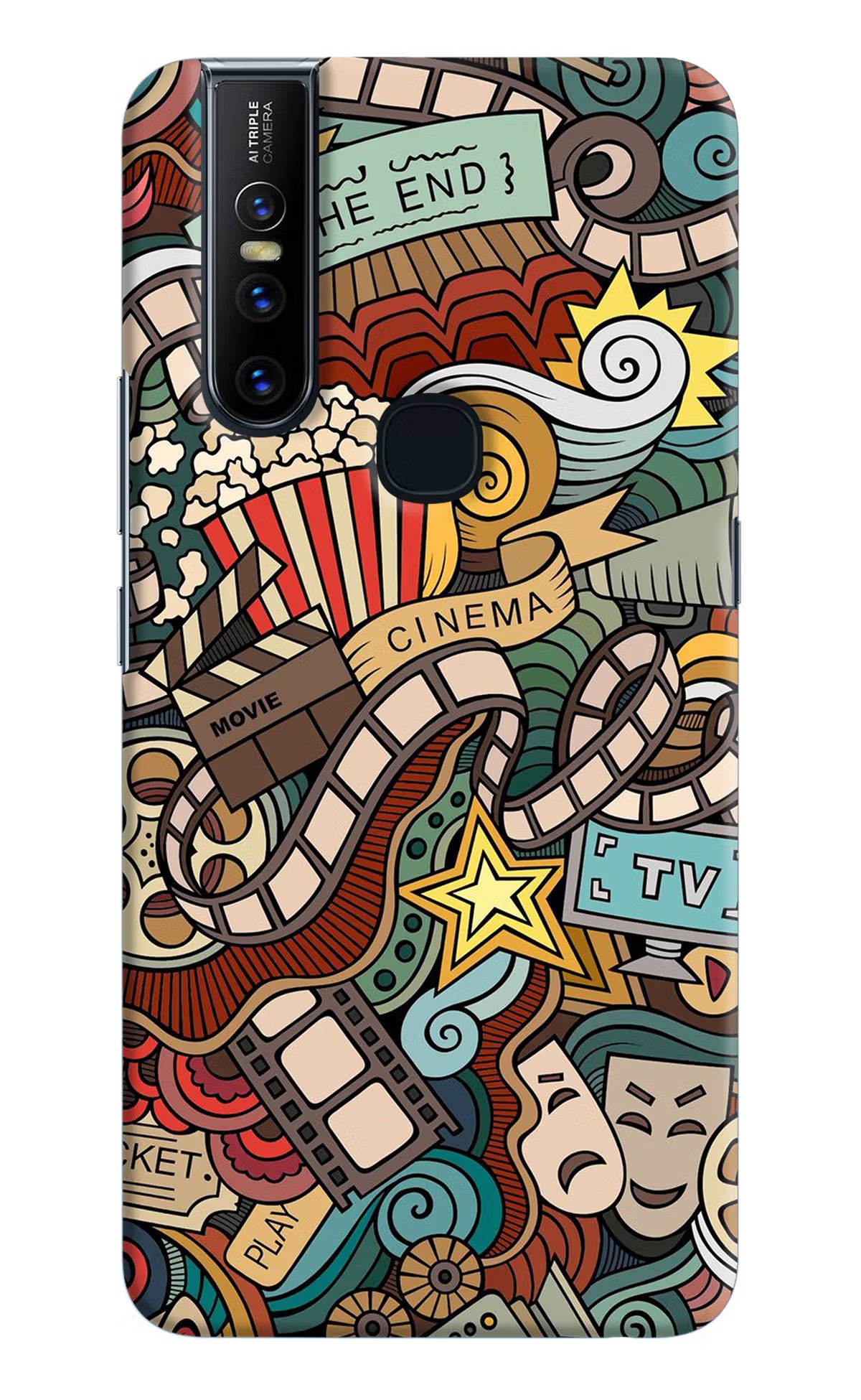 Cinema Abstract Vivo V15 Hard Case Back Cover by Casekaro