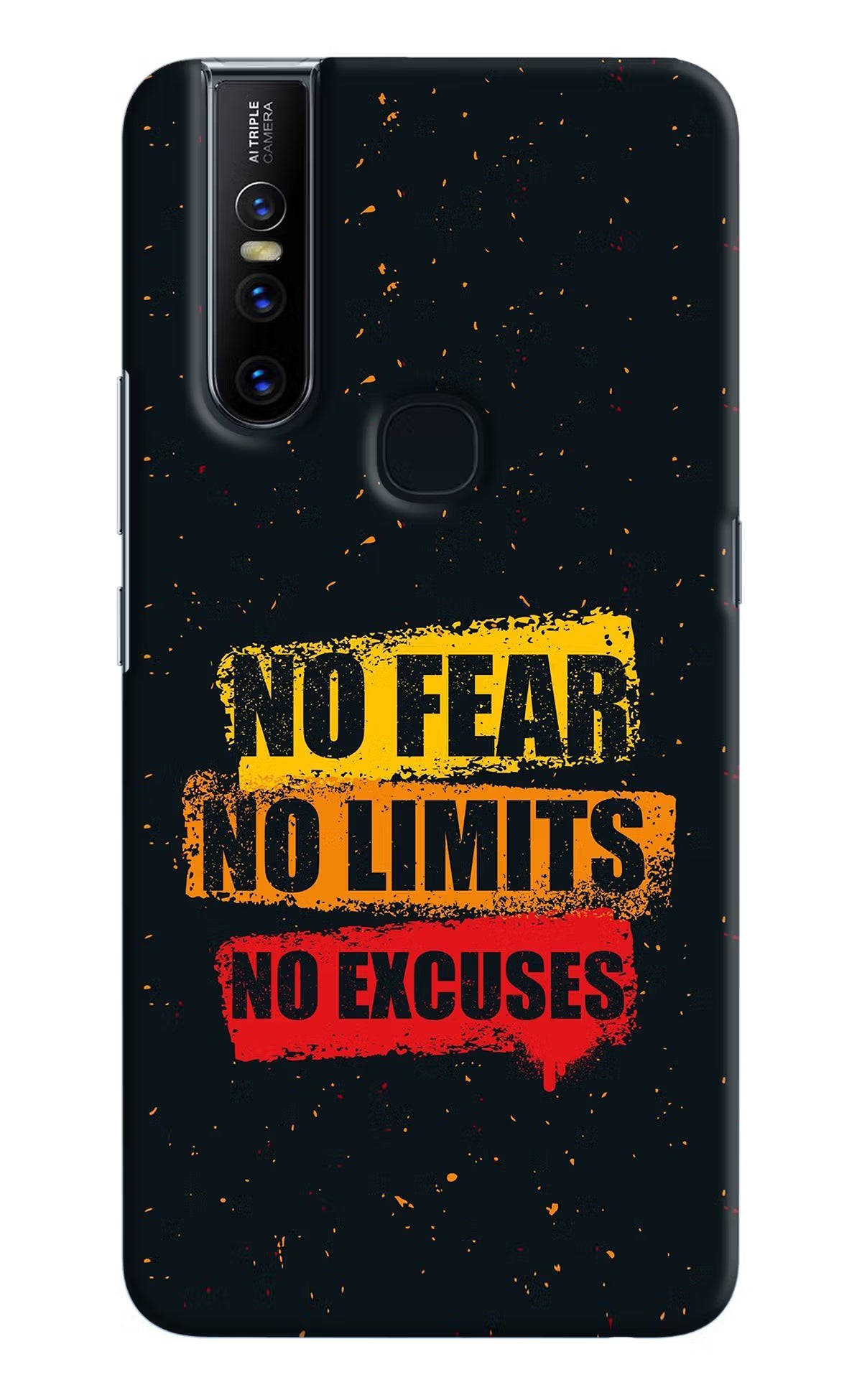 No Fear No Limits No Excuse Vivo V15 Hard Case Back Cover by Casekaro