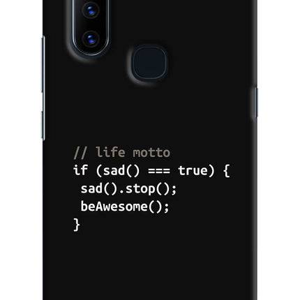 Life Motto Code Vivo V15 Hard Case Back Cover by Casekaro