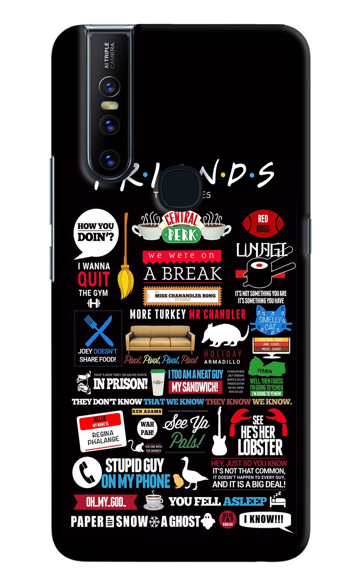 FRIENDS Vivo V15 Hard Case Back Cover by Casekaro