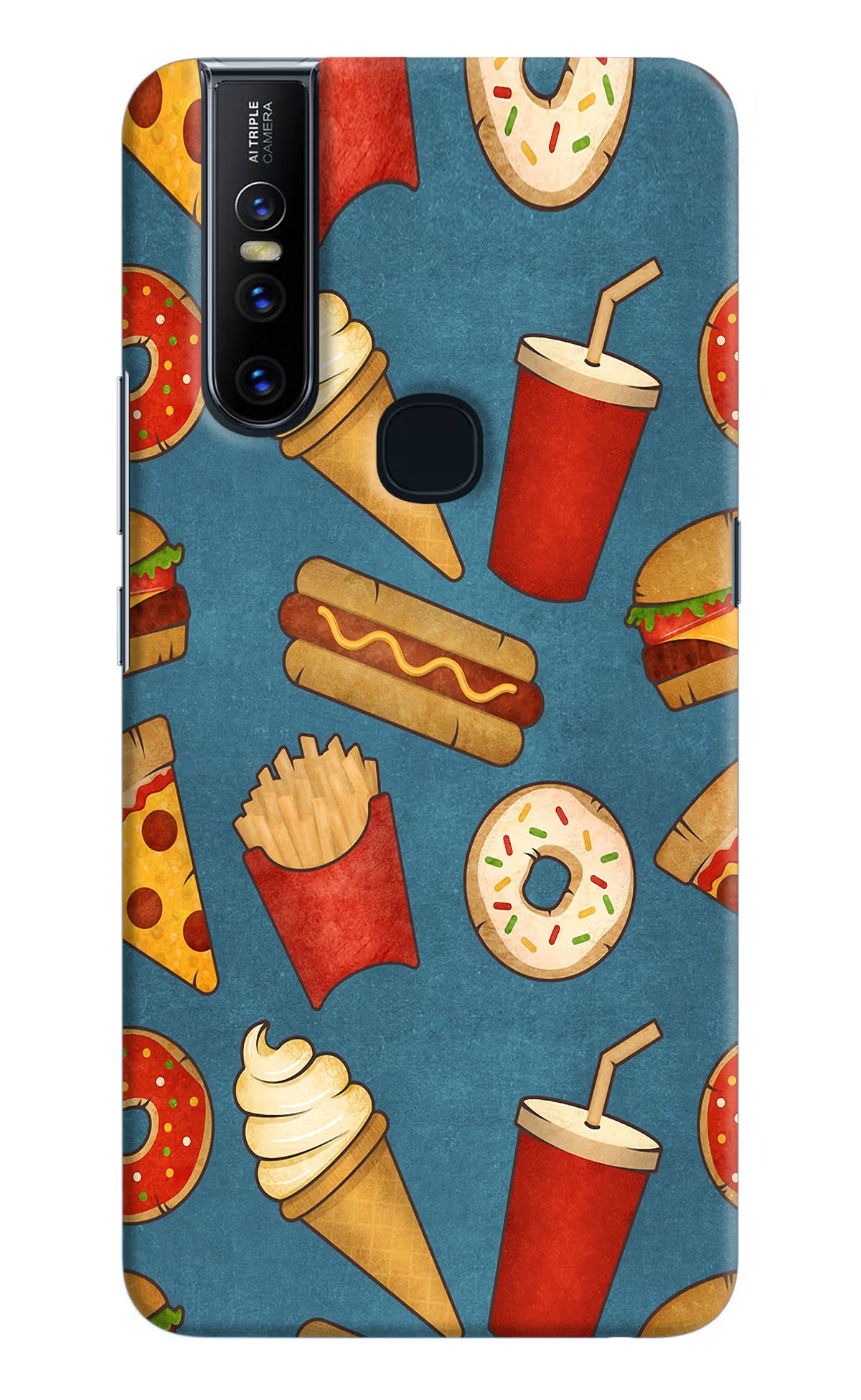 Foodie Vivo V15 Hard Case Back Cover by Casekaro