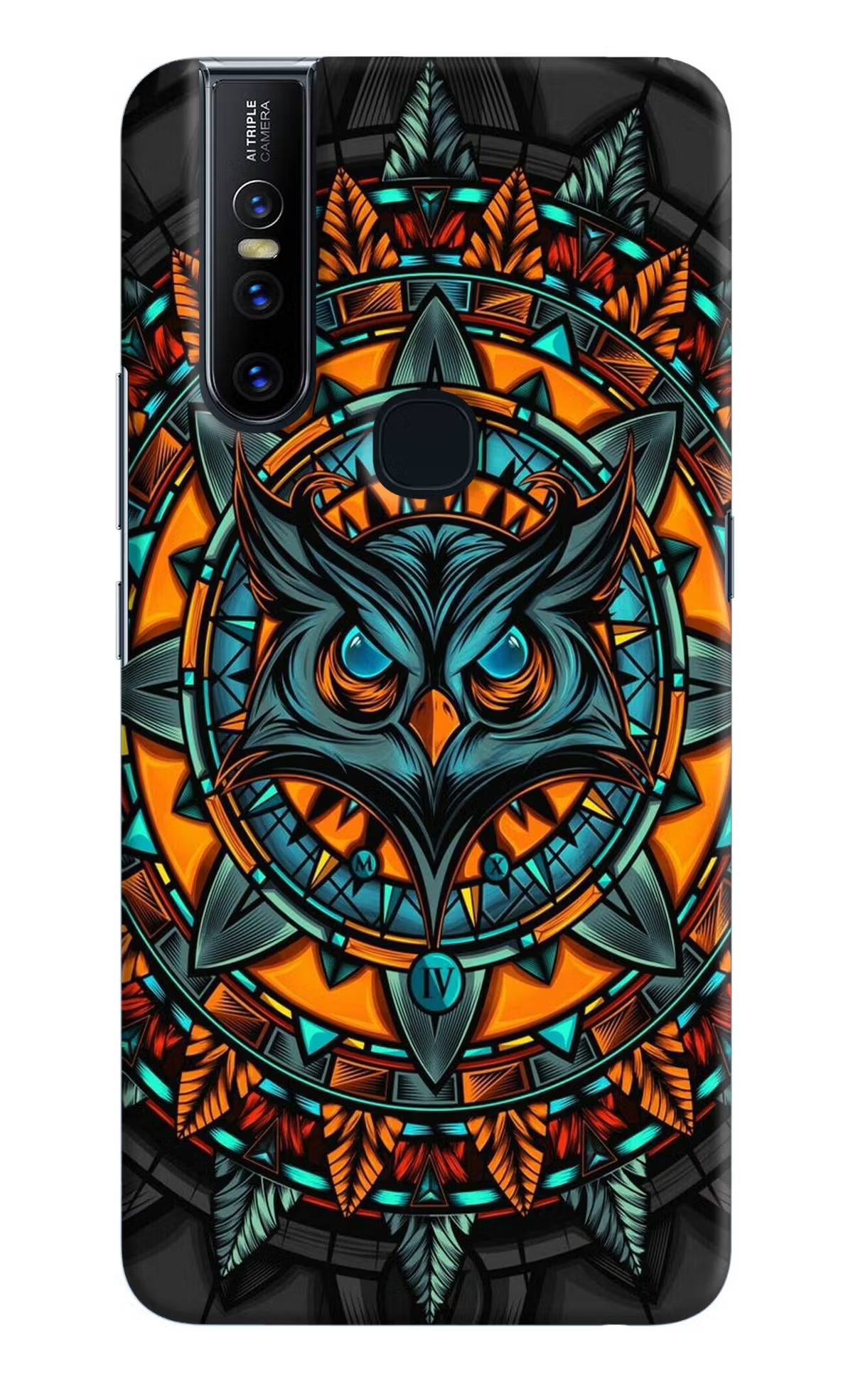 Angry Owl Art Vivo V15 Hard Case Back Cover by Casekaro