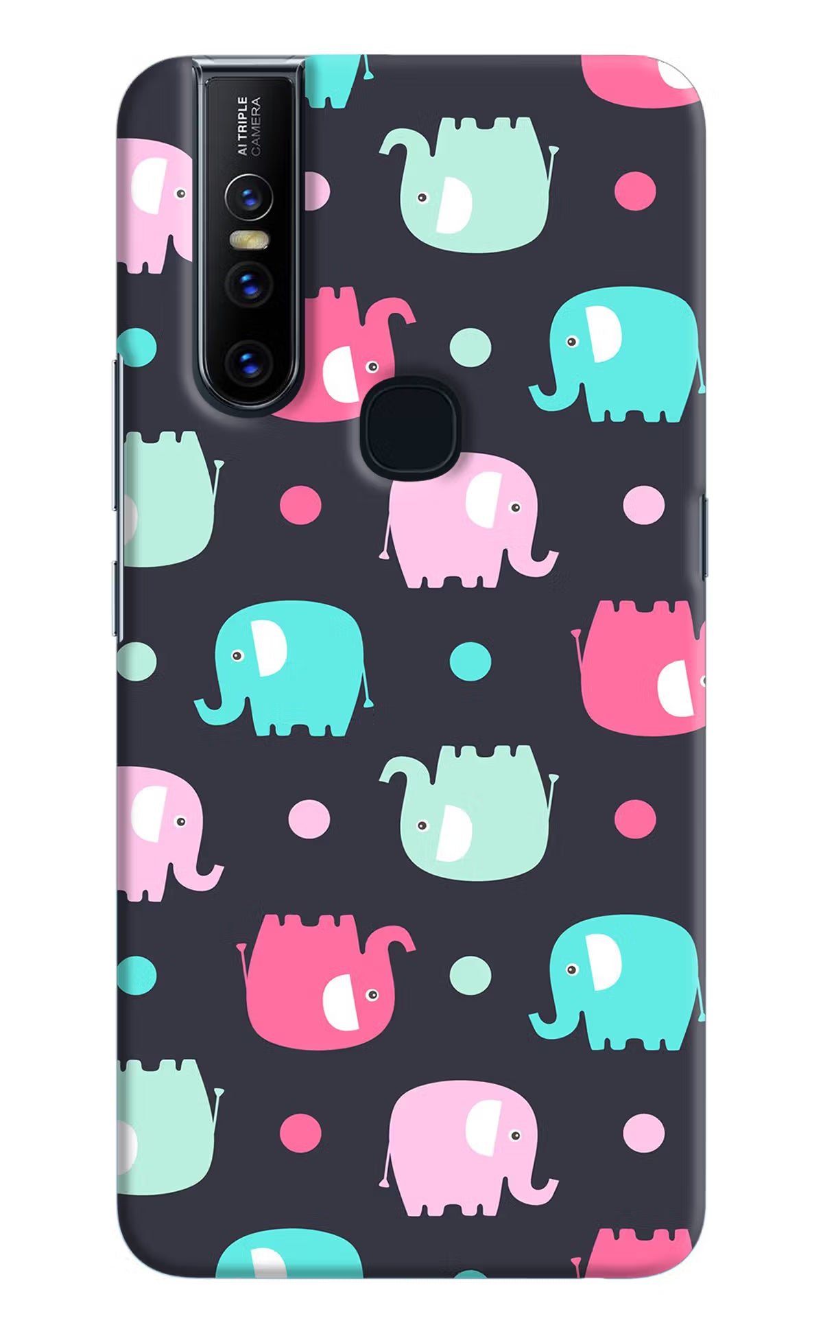 Elephants Vivo V15 Hard Case Back Cover by Casekaro