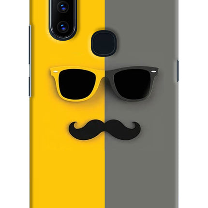 Sunglasses with Mustache Vivo V15 Hard Case Back Cover by Casekaro