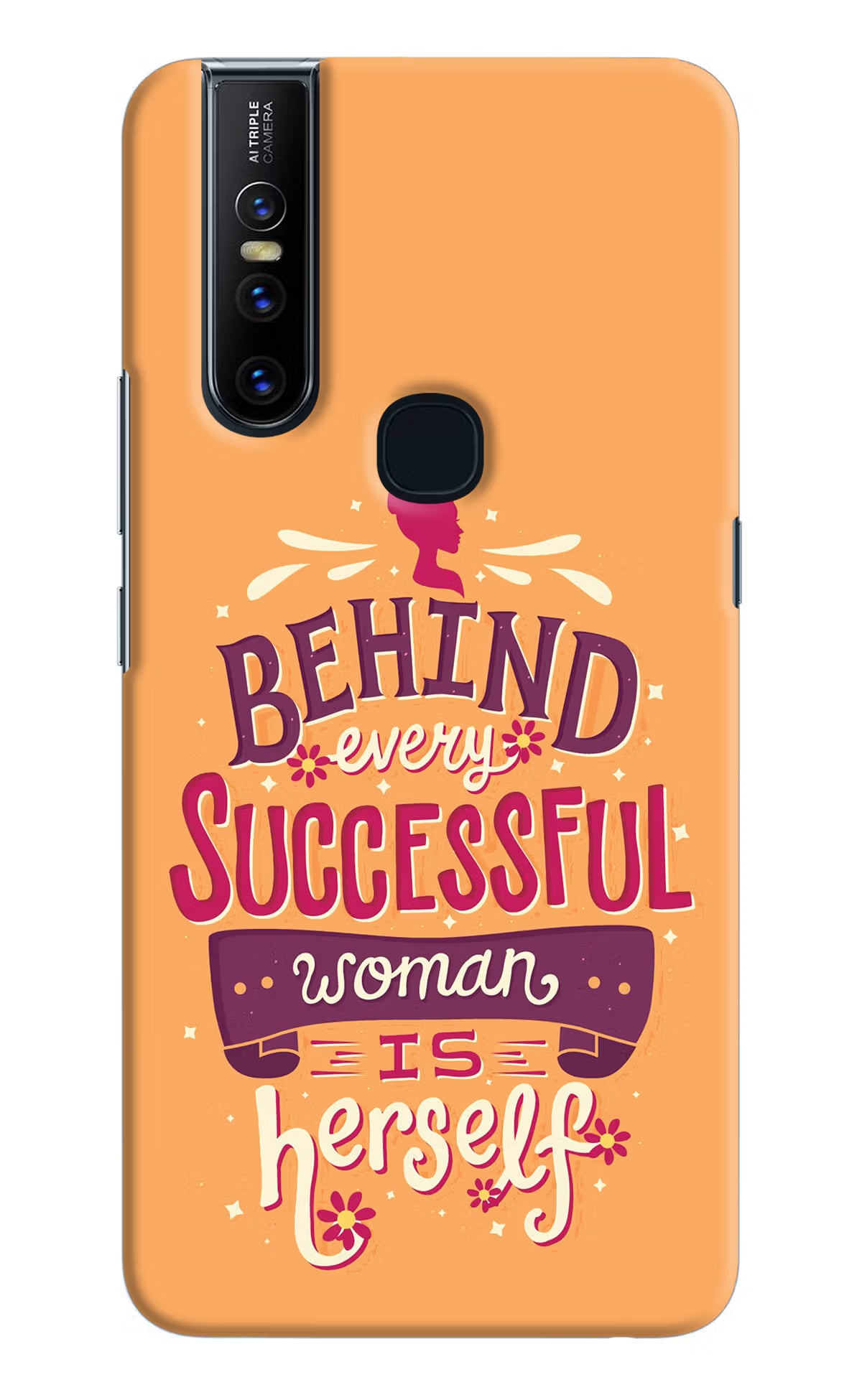 Behind Every Successful Woman There Is Herself Vivo V15 Hard Case Back Cover by Casekaro
