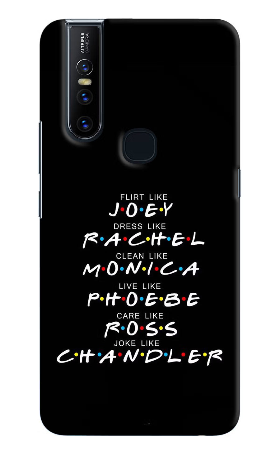 FRIENDS Character Vivo V15 Back Cover, Hard case