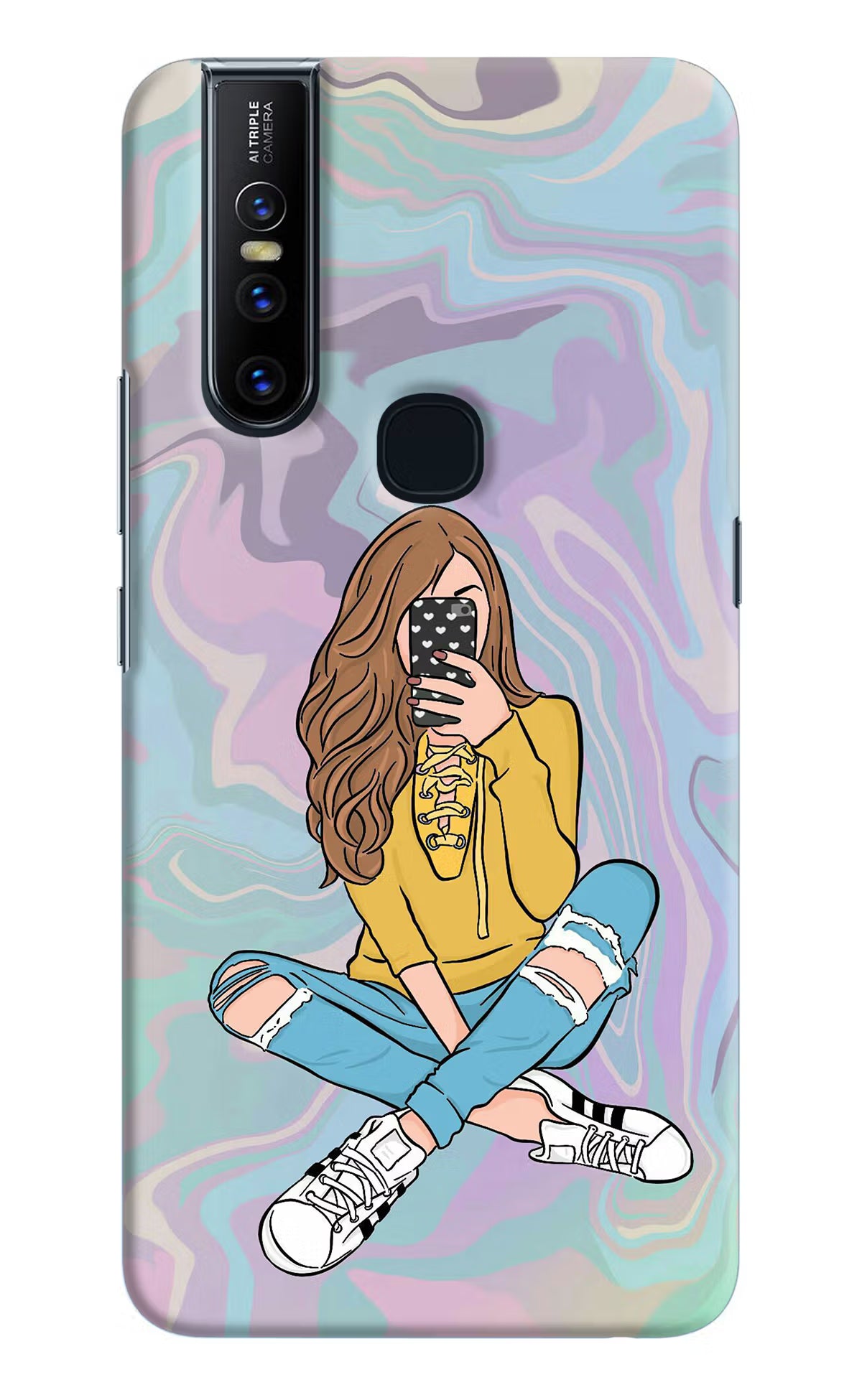 Selfie Girl Vivo V15 Hard Case Back Cover by Casekaro