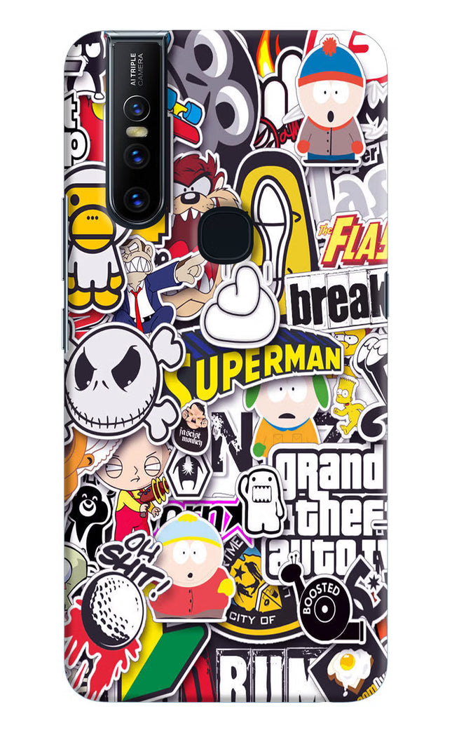 Sticker Bomb Vivo V15 Hard Case Back Cover by Casekaro