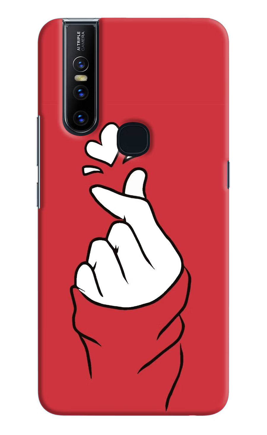 Korean Love Sign Vivo V15 Back Cover, Hard case