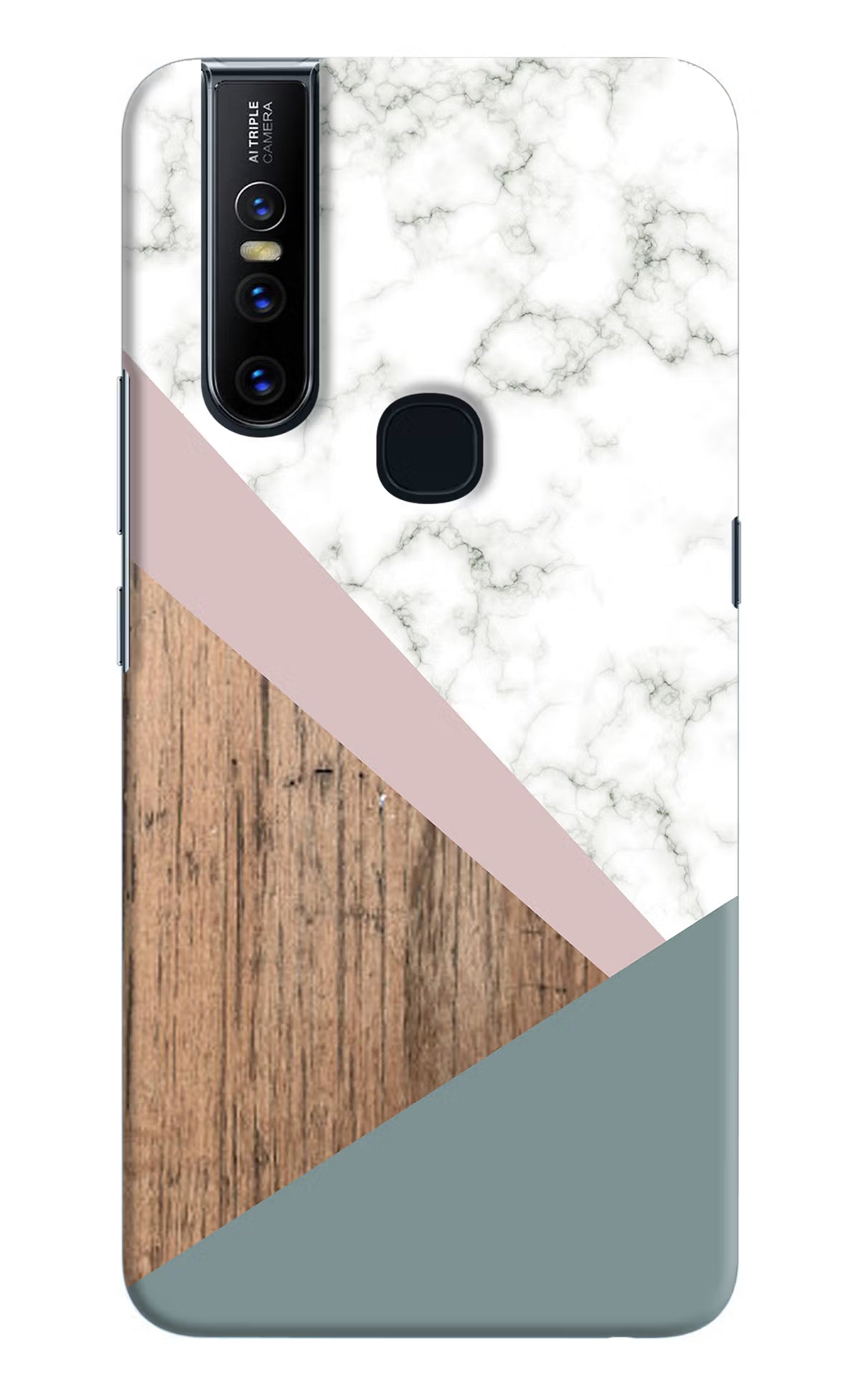 Marble wood Abstract Vivo V15 Hard Case Back Cover by Casekaro