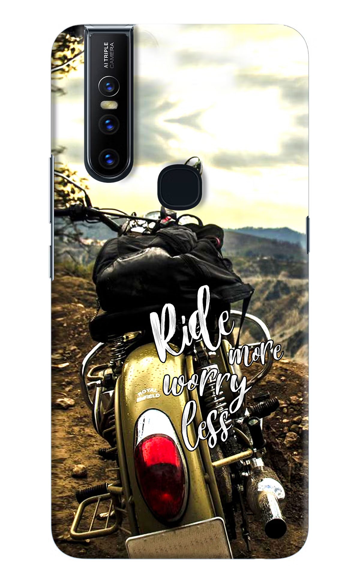 Ride More Worry Less Vivo V15 Hard Case Back Cover by Casekaro