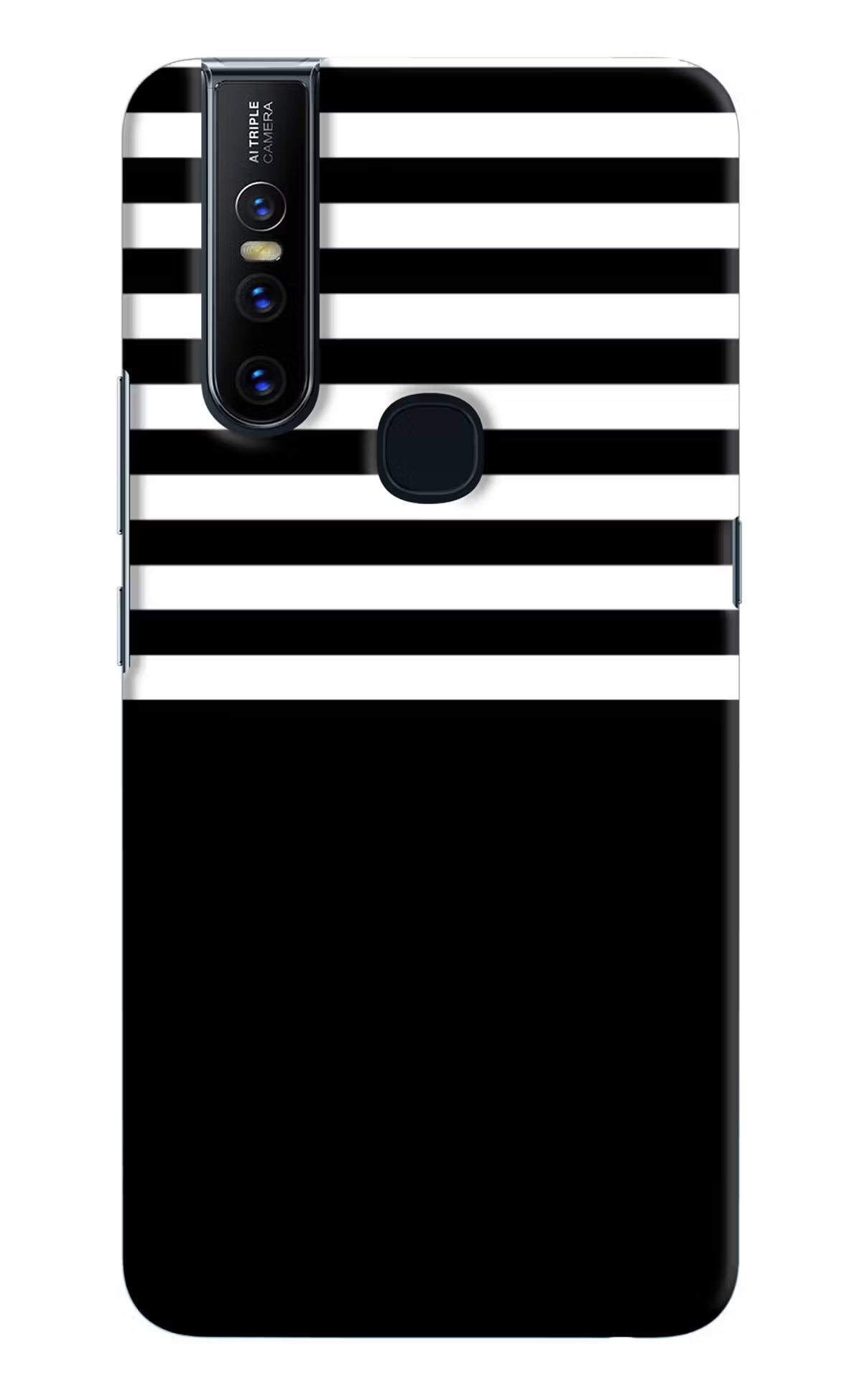Black and White Print Vivo V15 Hard Case Back Cover by Casekaro