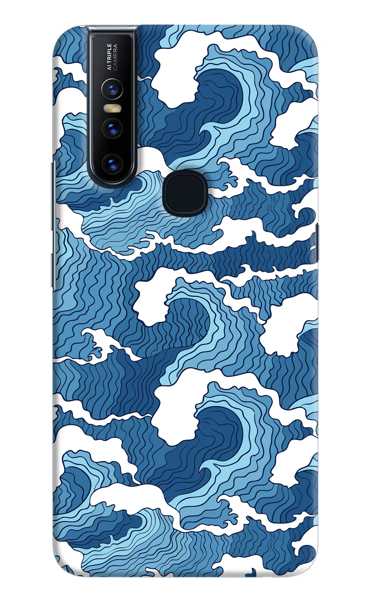 Blue Waves Vivo V15 Hard Case Back Cover by Casekaro