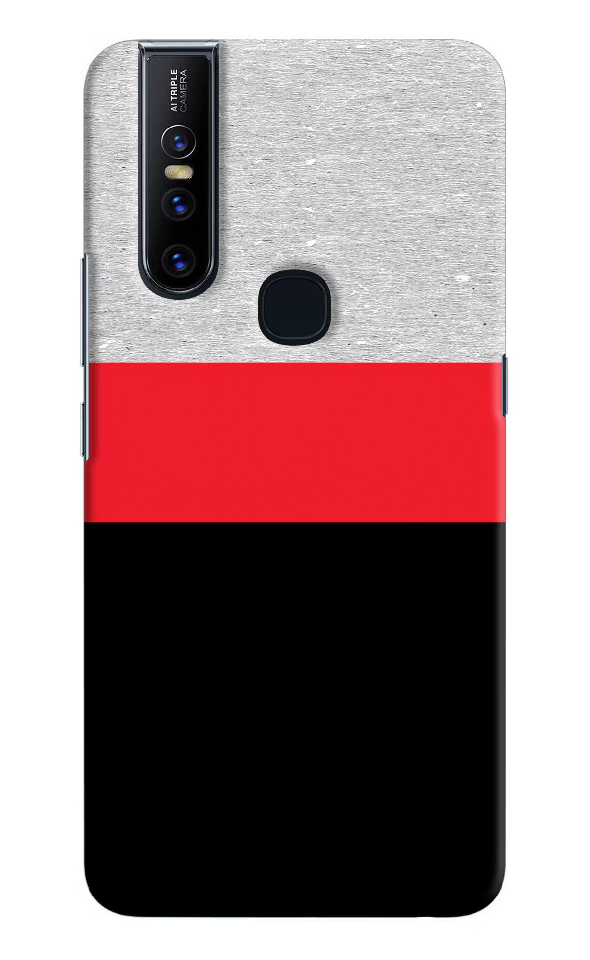 Tri Color Pattern Vivo V15 Hard Case Back Cover by Casekaro