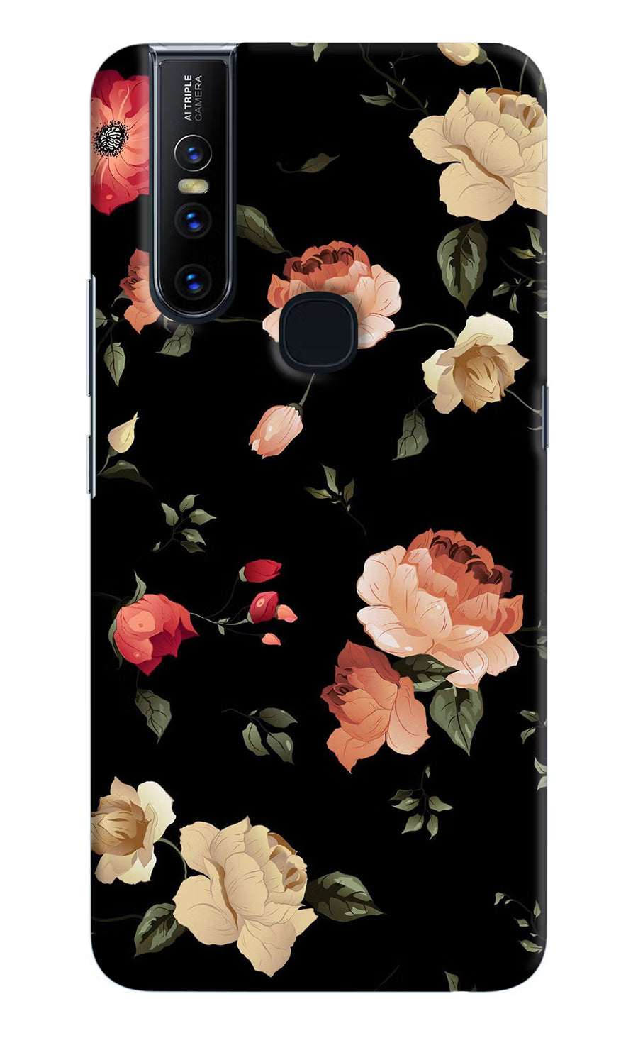 Flowers Vivo V15 Back Cover, Hard case