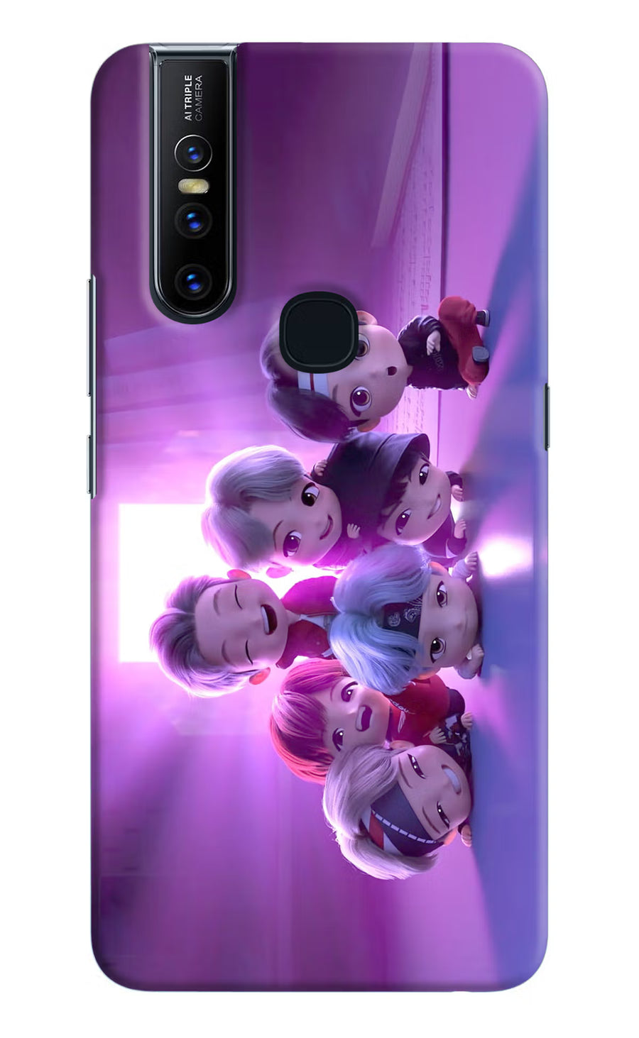 BTS Chibi Vivo V15 Back Cover, Hard case