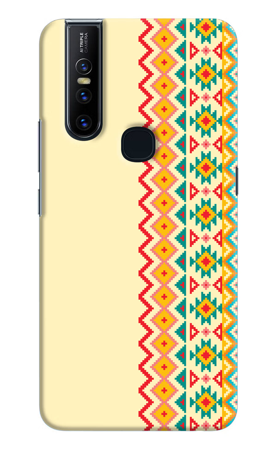 Ethnic Seamless Vivo V15 Back Cover, Hard case