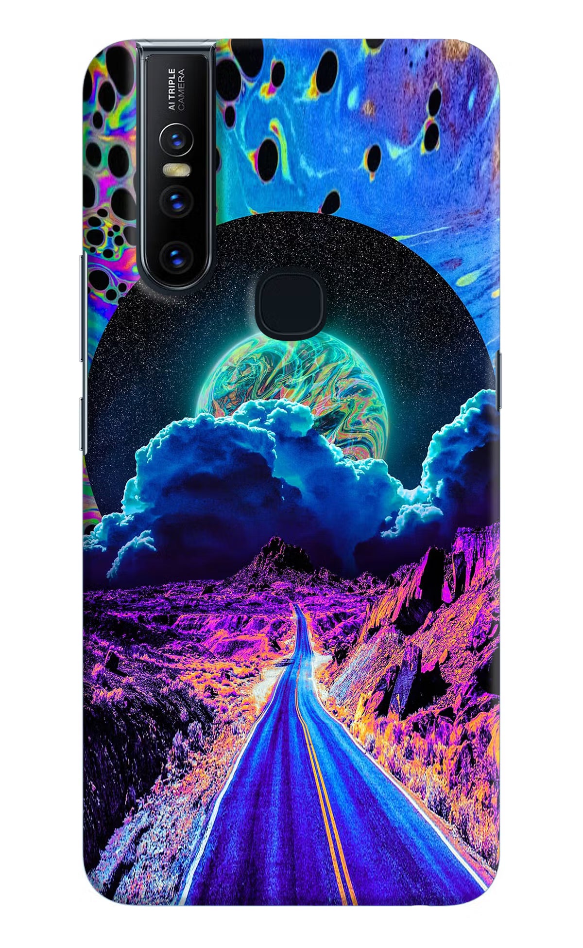 Psychedelic Painting Vivo V15 Hard Case Back Cover by Casekaro