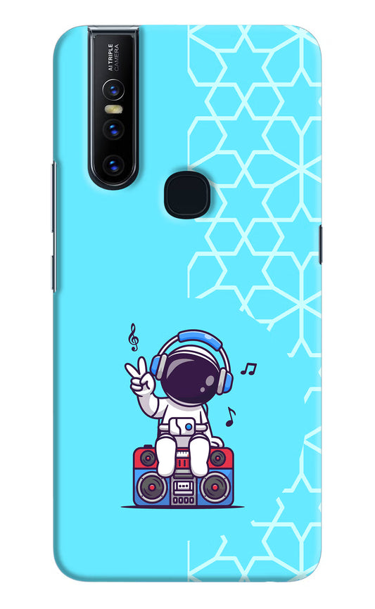 Cute Astronaut Chilling Vivo V15 Hard Case Back Cover by Casekaro