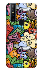 Veggie Doodle Vivo V15 Hard Case Back Cover by Casekaro