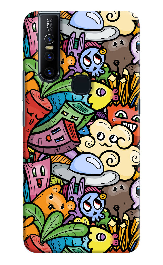 Veggie Doodle Vivo V15 Hard Case Back Cover by Casekaro