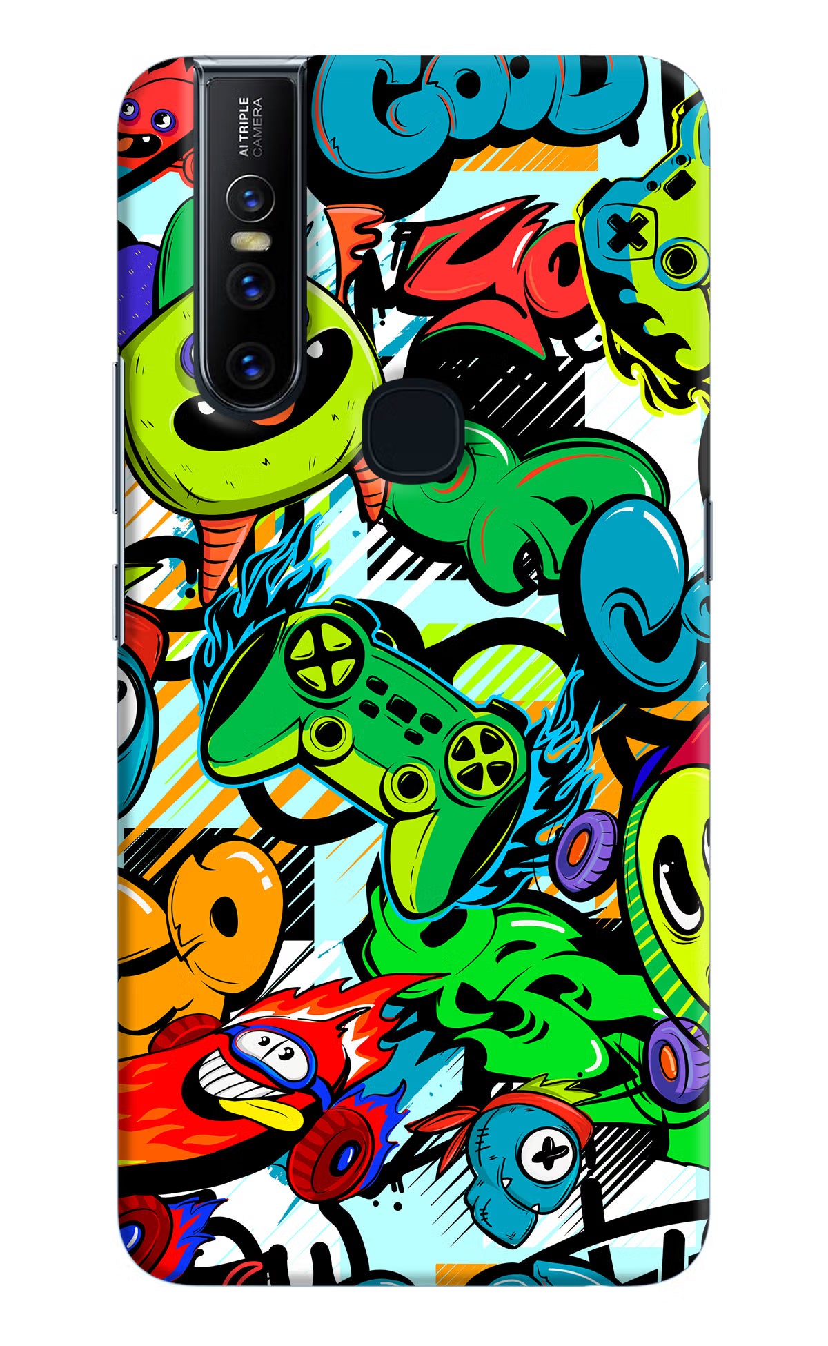 Game Doodle Vivo V15 Hard Case Back Cover by Casekaro