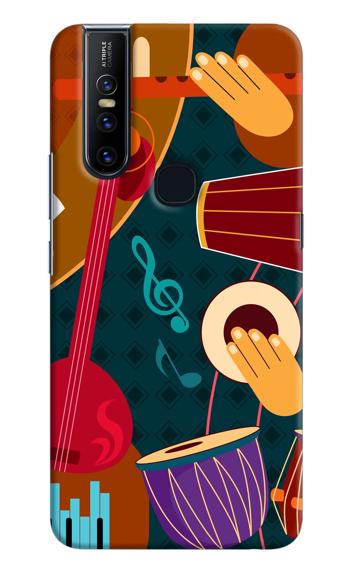 Music Instrument Vivo V15 Hard Case Back Cover by Casekaro