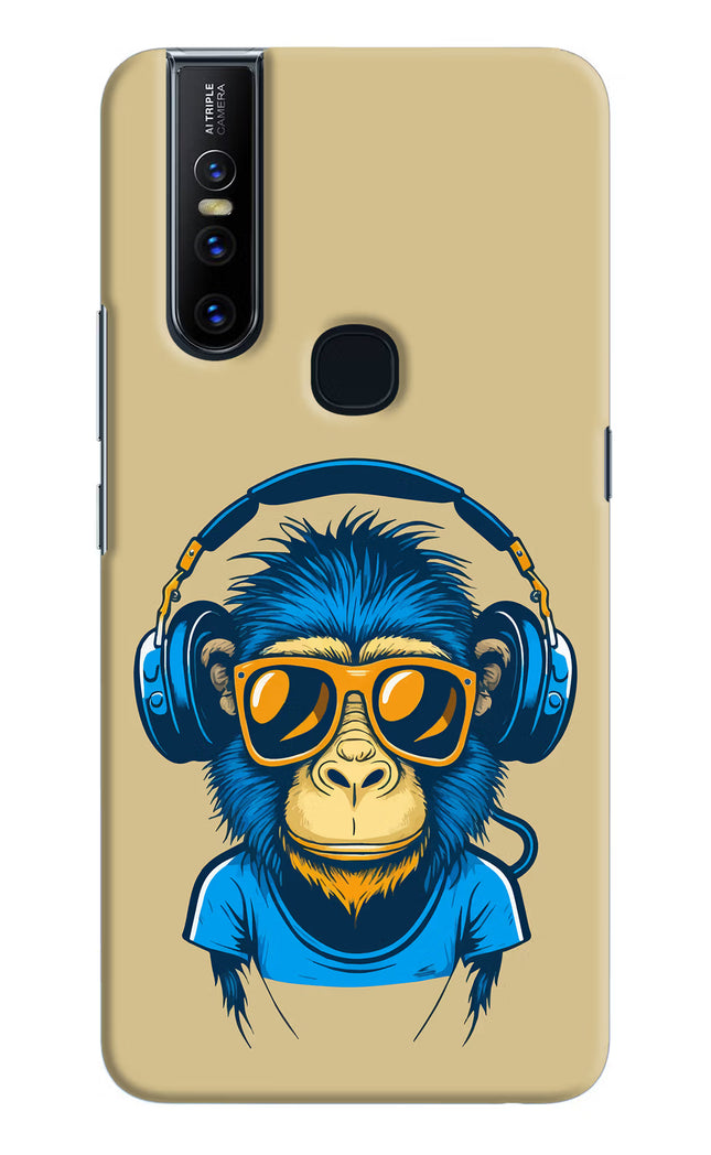 Monkey Headphone Vivo V15 Hard Case Back Cover by Casekaro