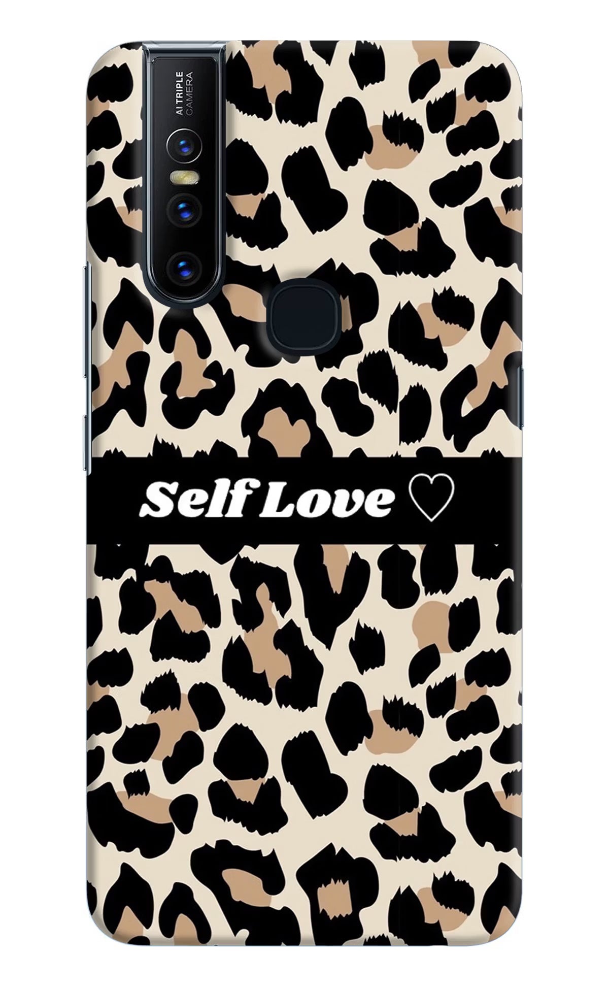 Leopard Print Self Love Vivo V15 Hard Case Back Cover by Casekaro