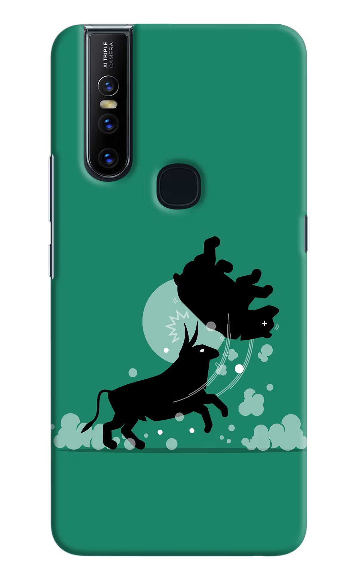 Bull Conqueror Vivo V15 Hard Case Back Cover by Casekaro