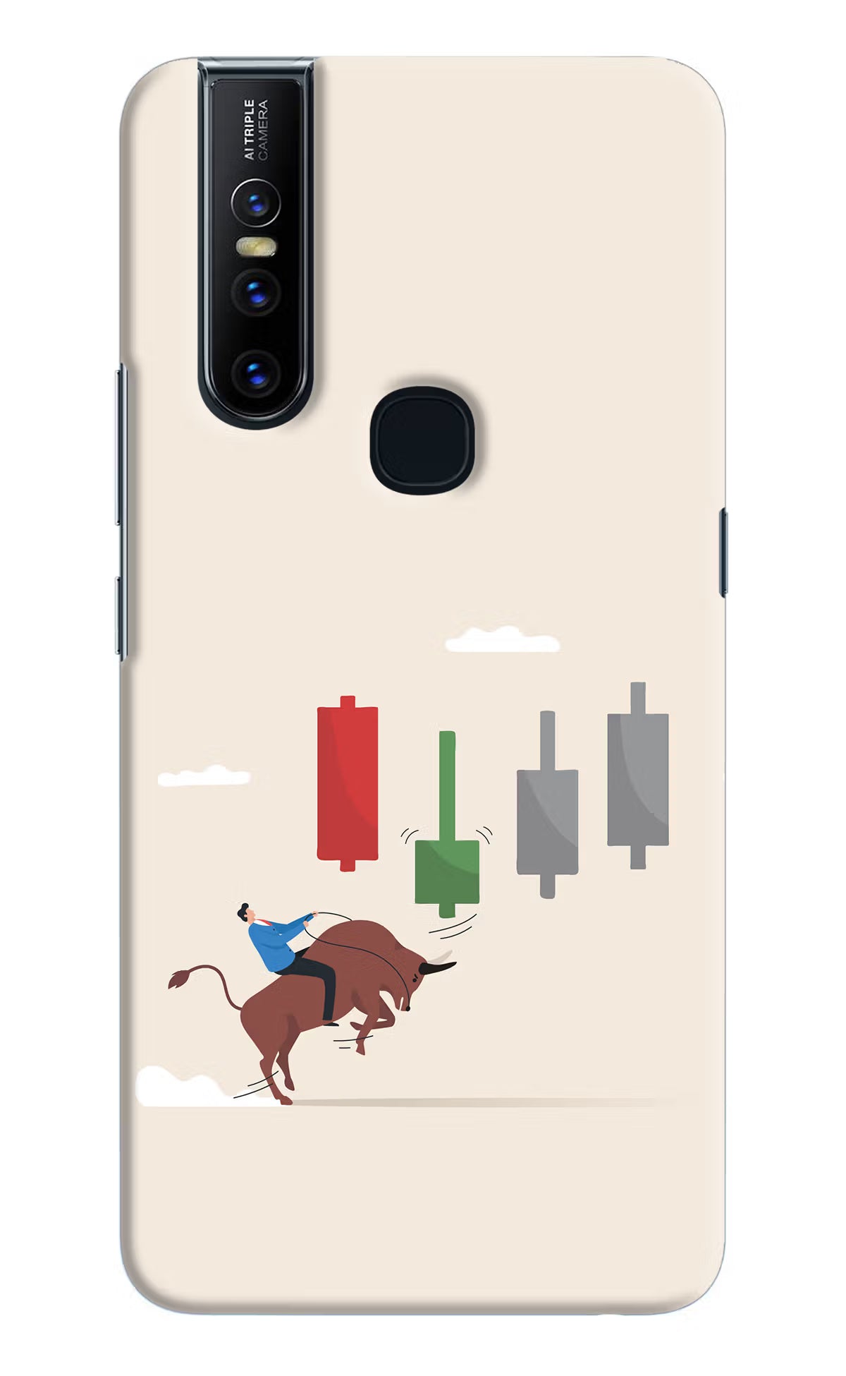 Bull Trading Momentum Vivo V15 Hard Case Back Cover by Casekaro