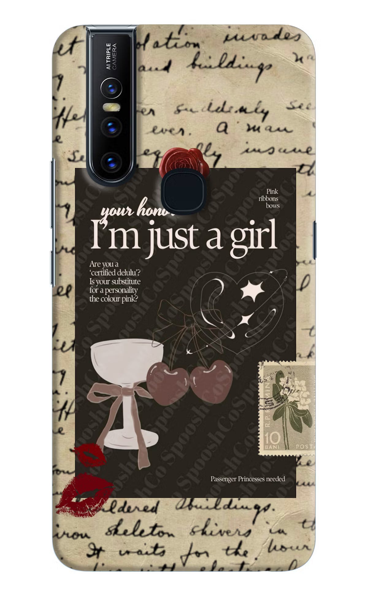 I am just a girl Vivo V15 Hard Case Back Cover by Casekaro