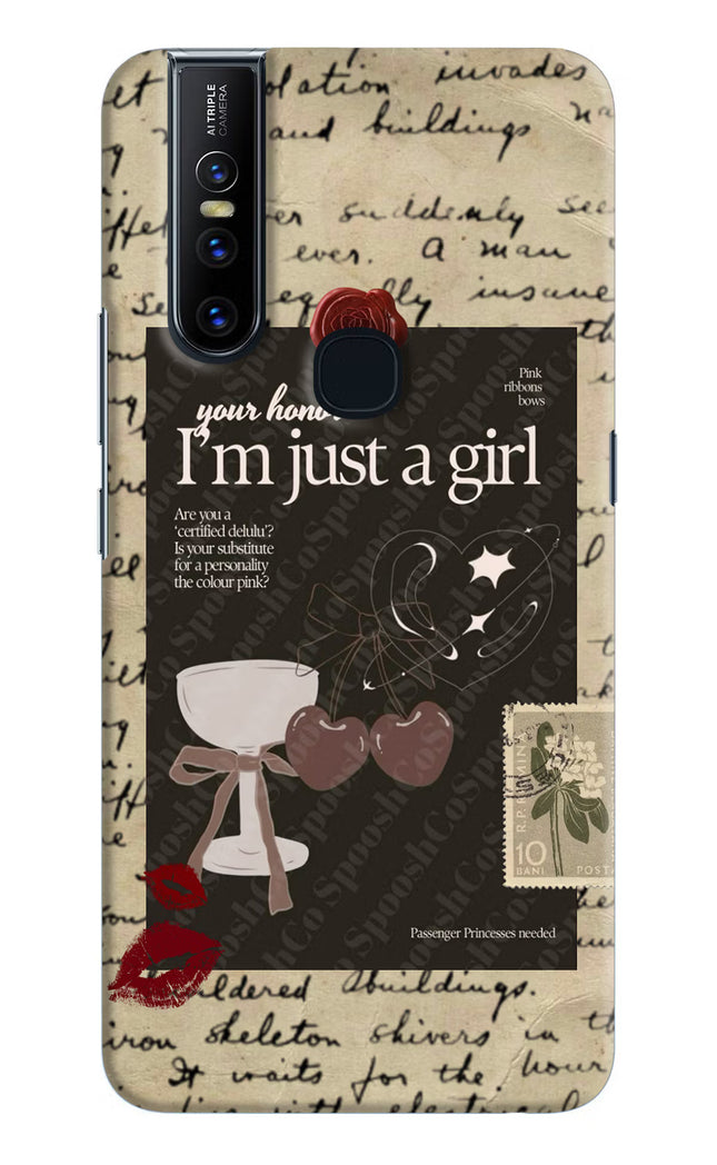 I am just a girl Vivo V15 Hard Case Back Cover by Casekaro