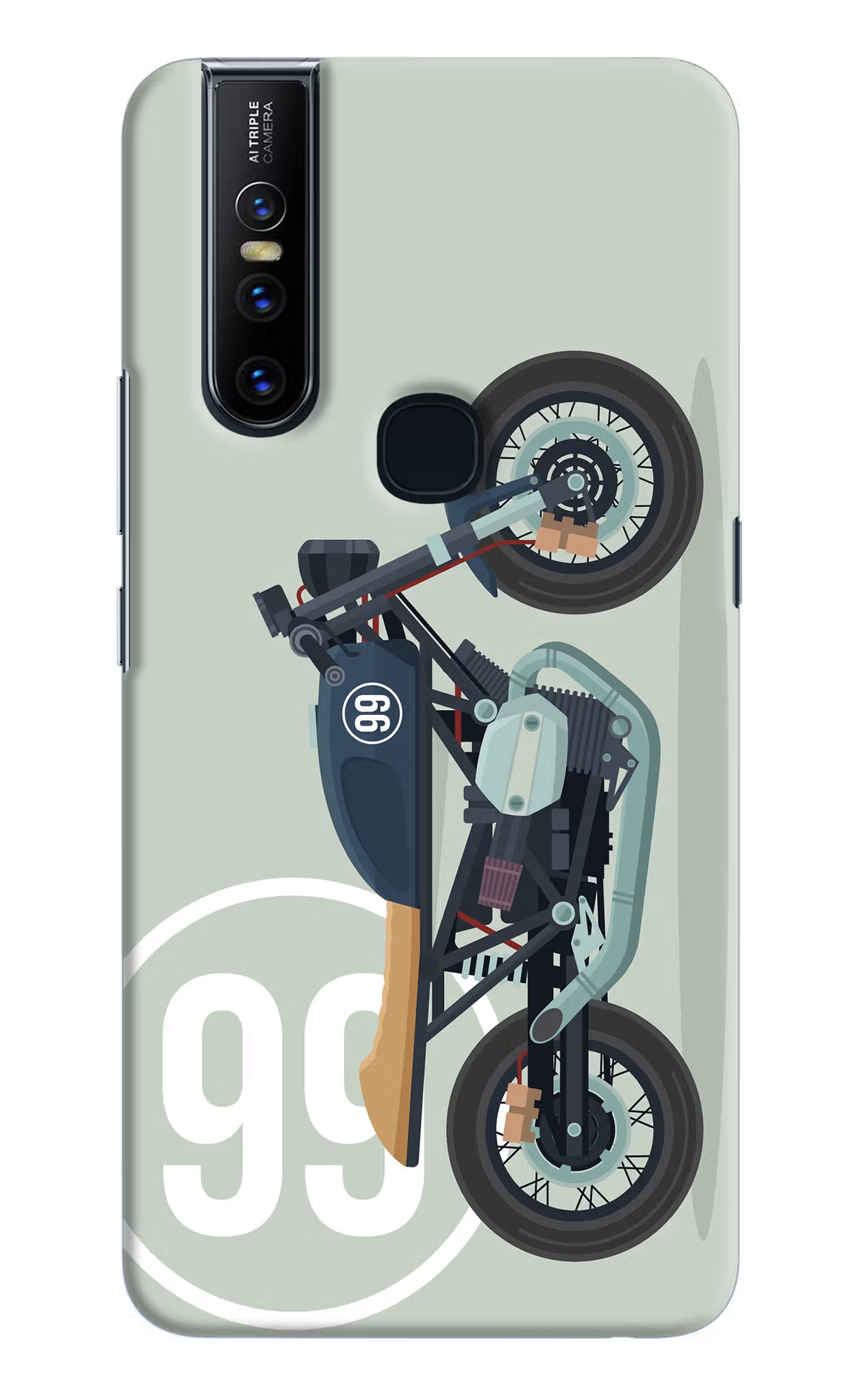 Classic Cafe Racer 99 Vivo V15 Hard Case Back Cover by Casekaro