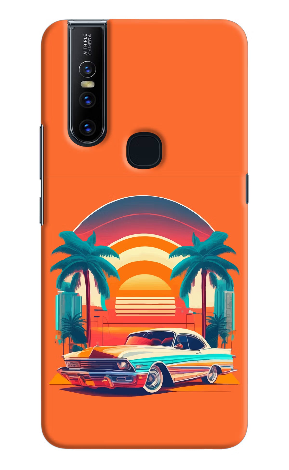 Palm Drive 80s Vivo V15 Hard Case Back Cover by Casekaro