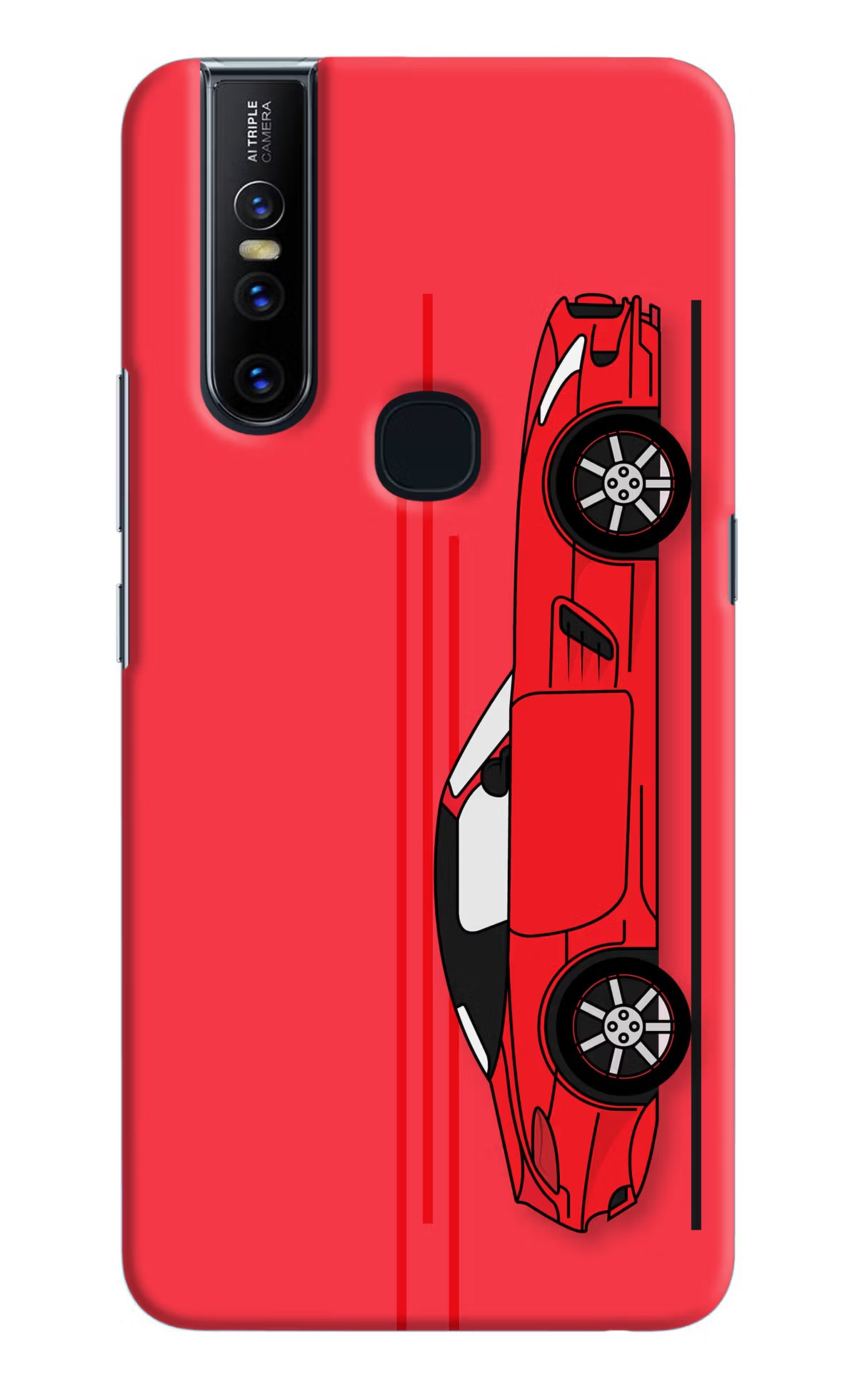 Red Velocity Vivo V15 Hard Case Back Cover by Casekaro
