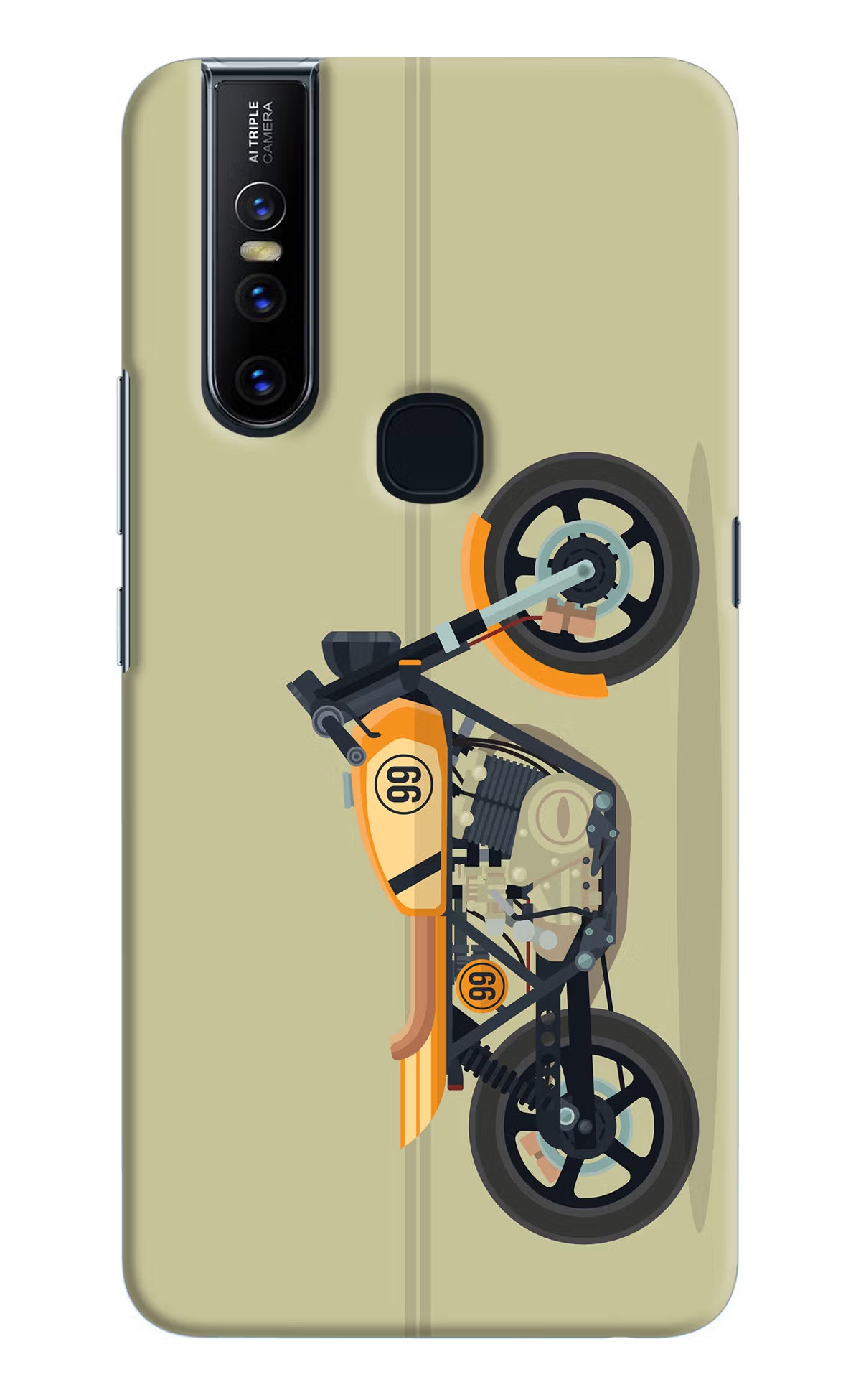 Vertical Speedster Vivo V15 Hard Case Back Cover by Casekaro
