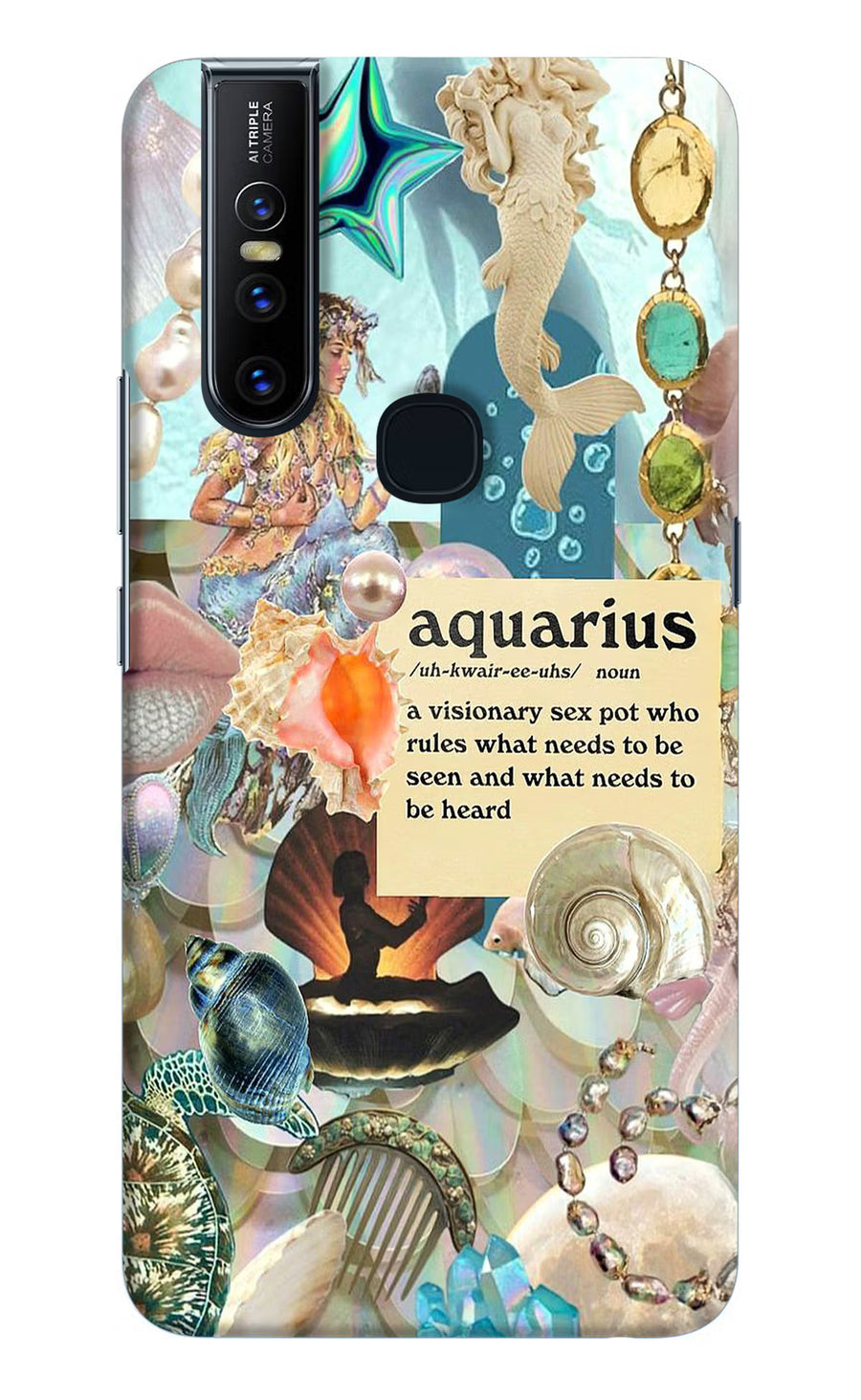 Aquarius Zodiac Vivo V15 Back Cover, Hard case
