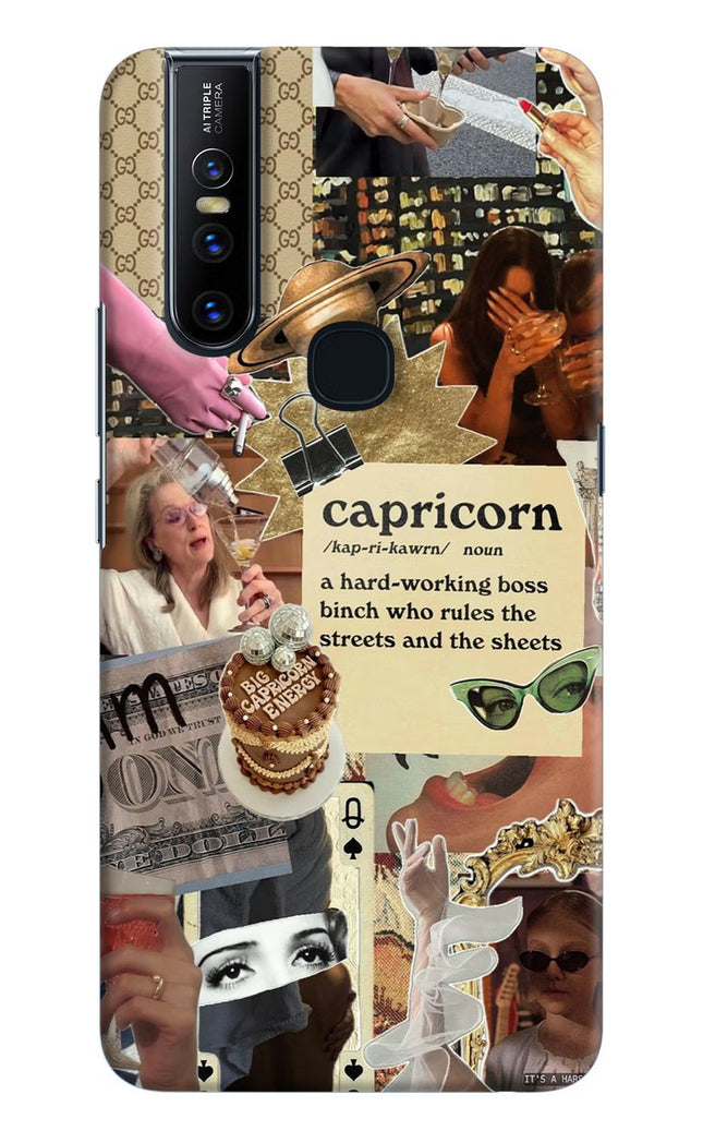 Capricorn Zodiac Vivo V15 Hard Case Back Cover by Casekaro