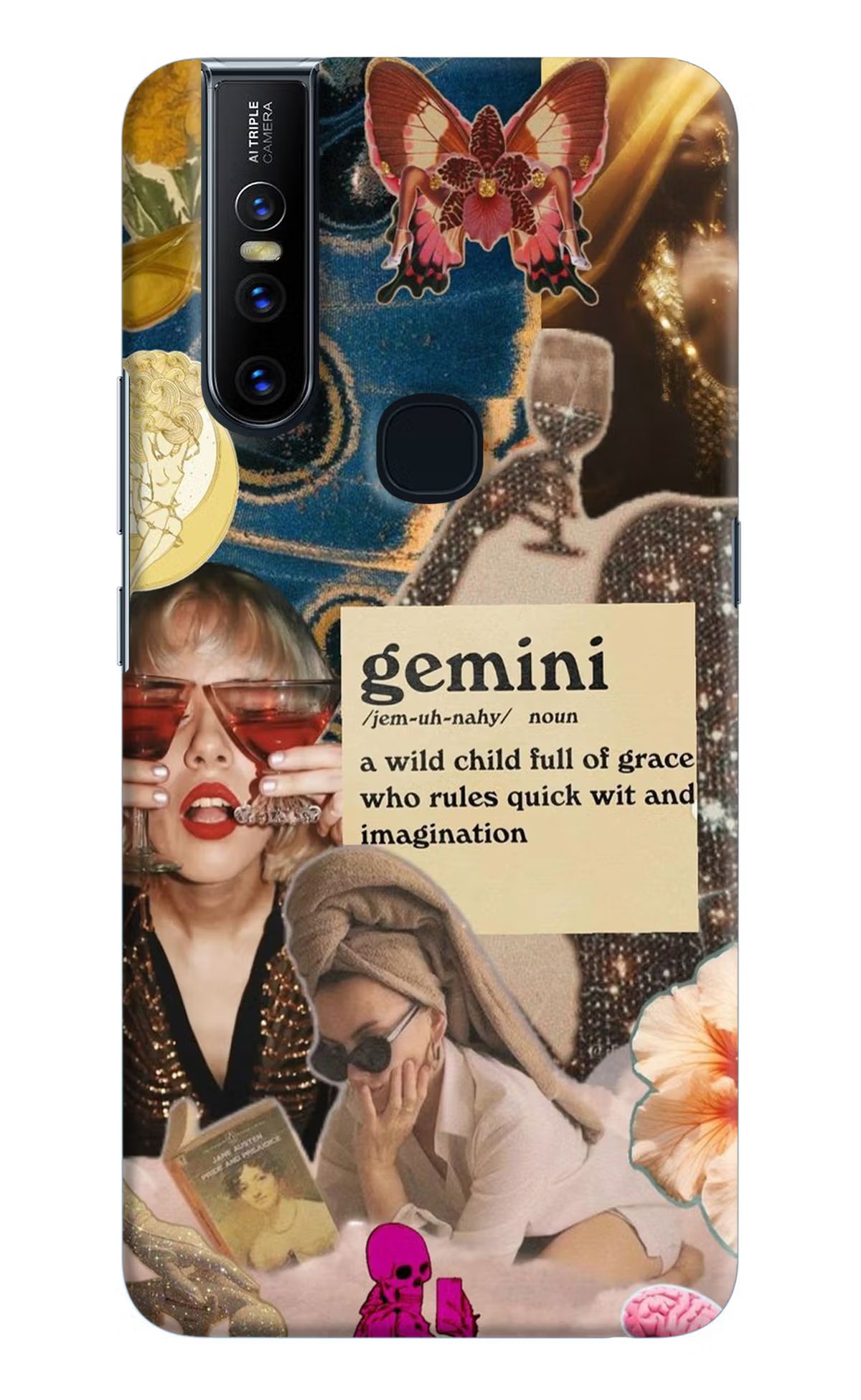 Gemini Zodiac Vivo V15 Hard Case Back Cover by Casekaro