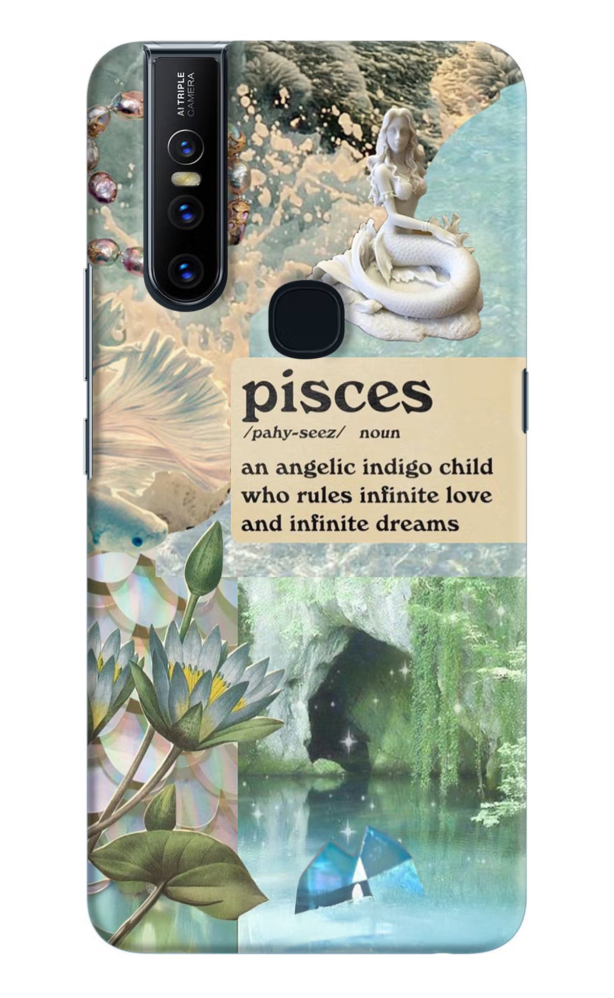 Pisces Zodiac Vivo V15 Hard Case Back Cover by Casekaro