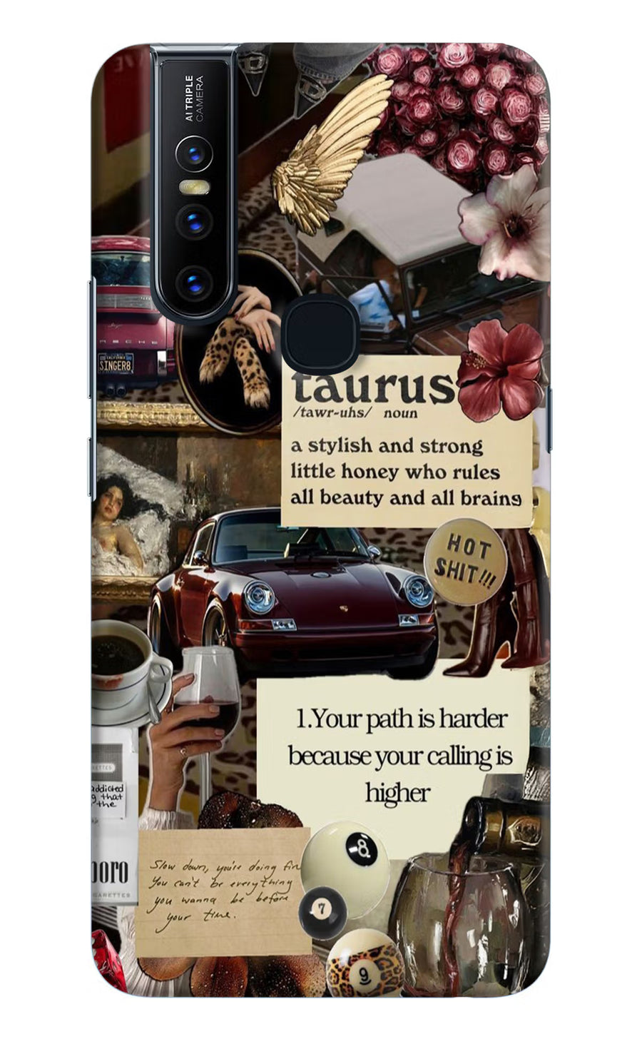 Taurus Zodiac Vivo V15 Back Cover, Hard case