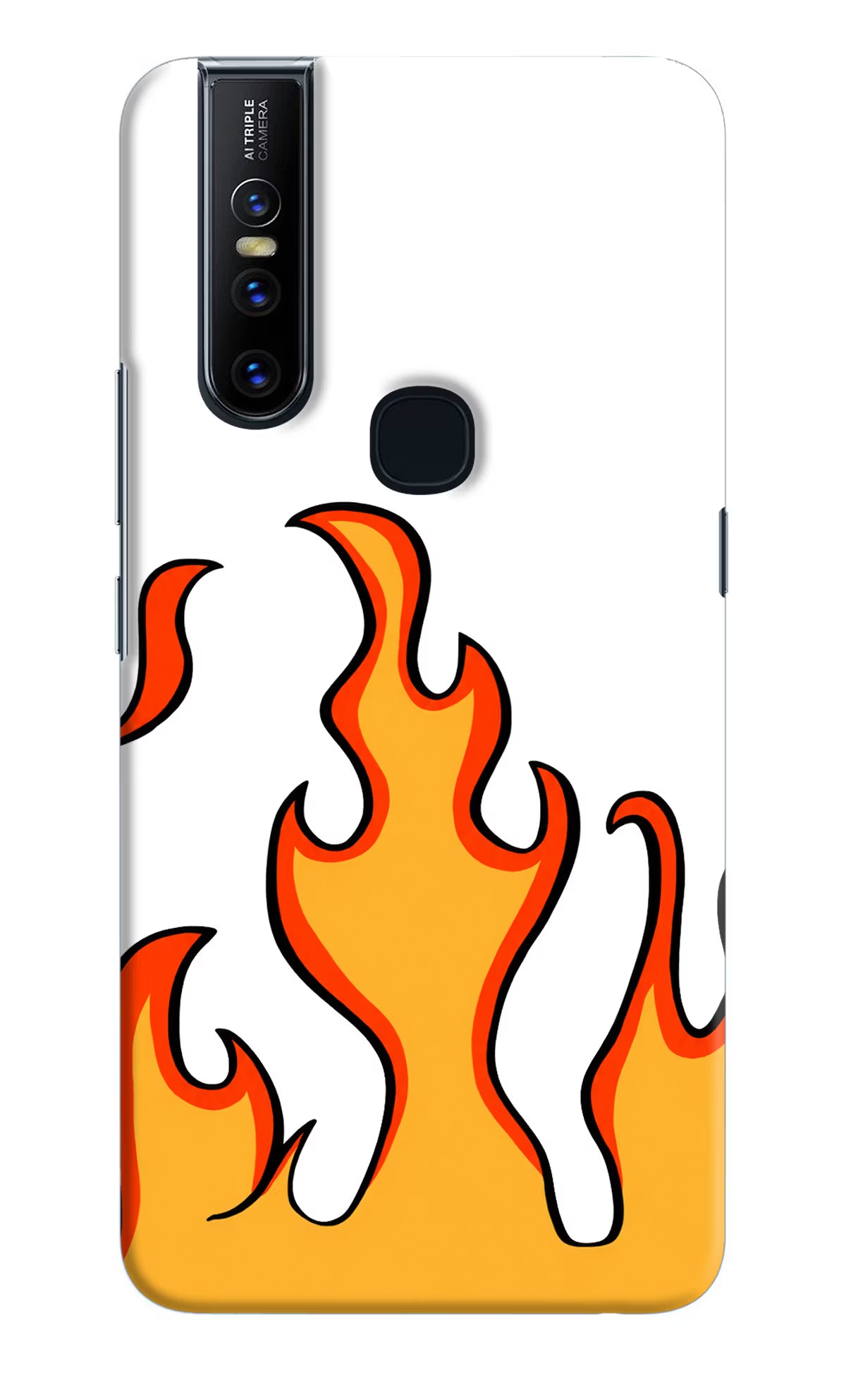 Fired Up – White Vivo V15 Hard Case Back Cover by Casekaro
