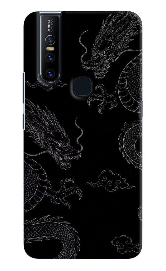 Twin Dragons Vivo V15 Hard Case Back Cover by Casekaro