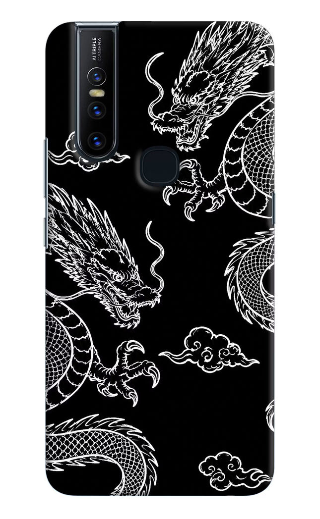 Twin Dragons Vivo V15 Hard Case Back Cover by Casekaro