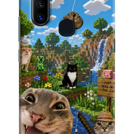 Minecraft Cat Chaos Vivo V15 Hard Case Back Cover by Casekaro